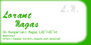 lorant magas business card